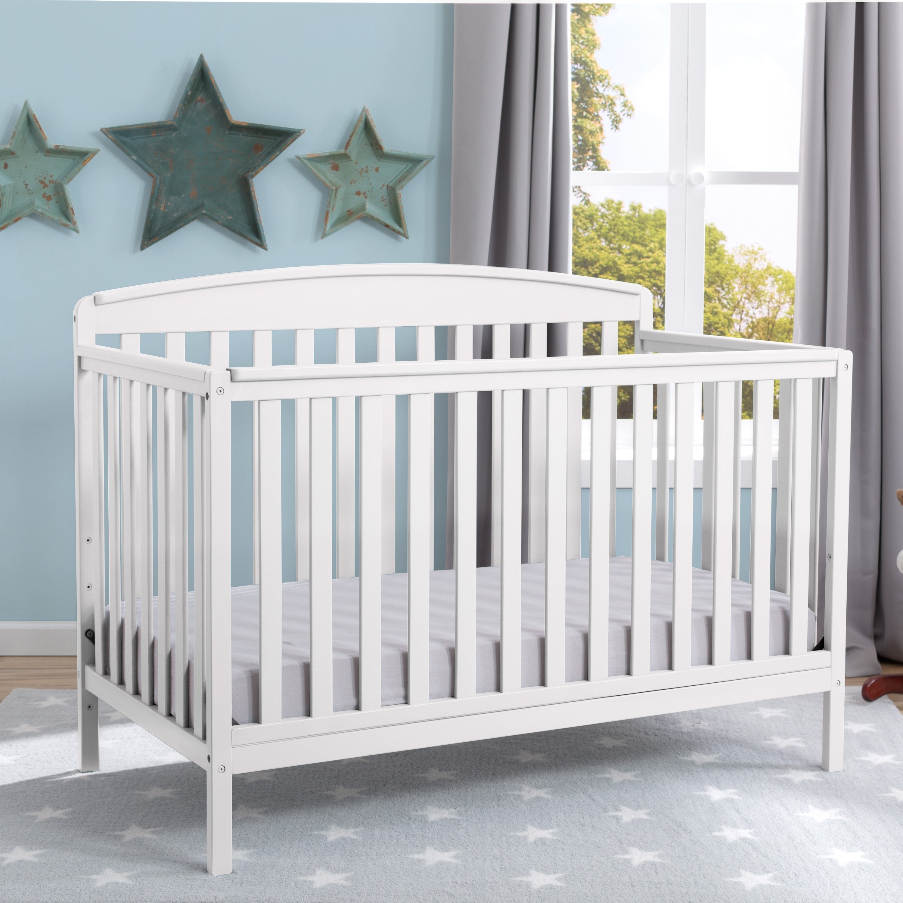 Brayden 4-in-1 Convertible Baby Crib with Toddler Bed & Daybed - Nursery Furniture for Newborns & Kids - Perfect for Bedrooms & Daycare Centers