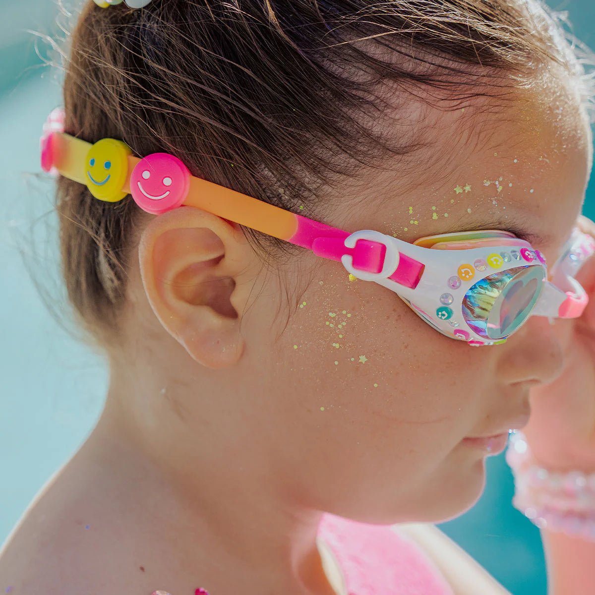 Positive Heart Pink Swim Goggles - Comfortable & Stylish for Women & Girls - Perfect for Swimming, Snorkeling, and Water Sports