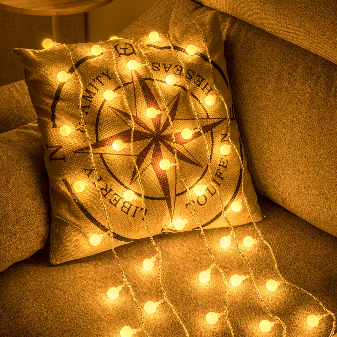 100 LED 49 FT Globe Ball String Lights with Remote - 8 Lighting Modes, Extendable Fairy Lights for Indoor & Outdoor Decor - Perfect for Weddings, Birthdays, Christmas Trees, Garden Parties and Home Ambiance (Warm White)