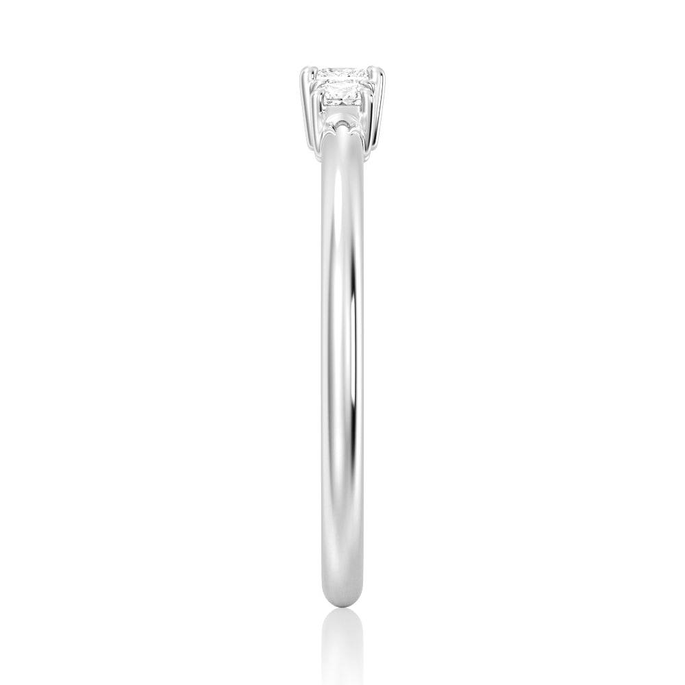 True Love Princess Lab Grown Diamond Promise Ring - 1 Carat Round Cut Engagement Ring for Women, 14K White Gold - Perfect for Proposals, Anniversaries & Special Occasions