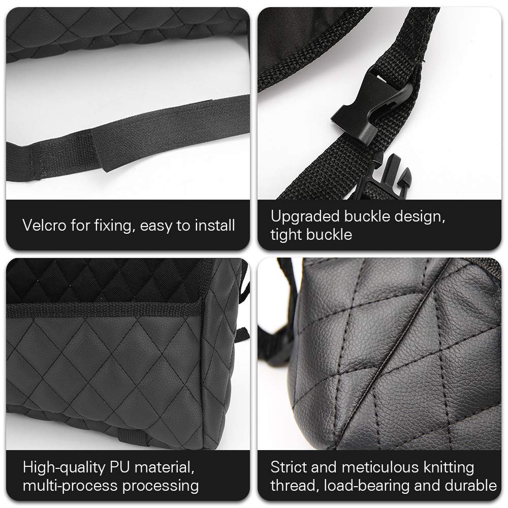 Premium Leather Car Seat Organizer - Large Capacity Hanging Storage Bag for Front Seat Back, Car Net Pocket & Handbag Holder Between Seats | Perfect for Road Trips, Family Travel & Daily Commute