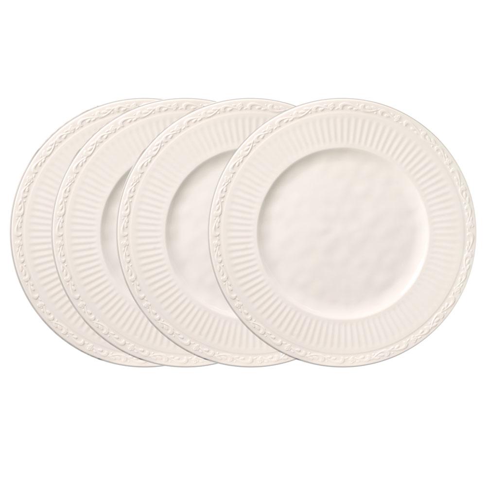 Italian Countryside® Set of 4 Outdoor Melamine Dinner Plates - Durable & Lightweight for Picnics, BBQs, and Patio Dining