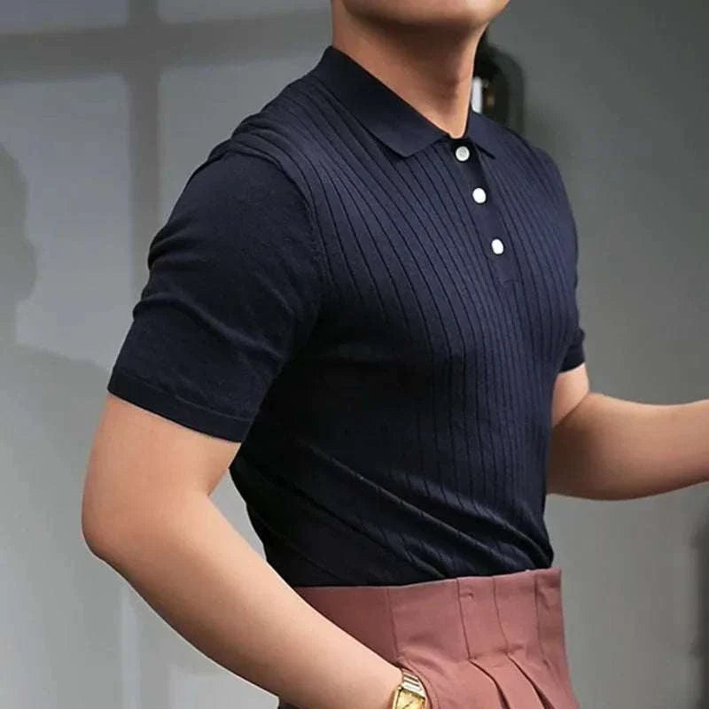 British Polo Collar T-Shirt for Men - Classic Casual Cotton Shirt for Everyday Wear, Work & Outings