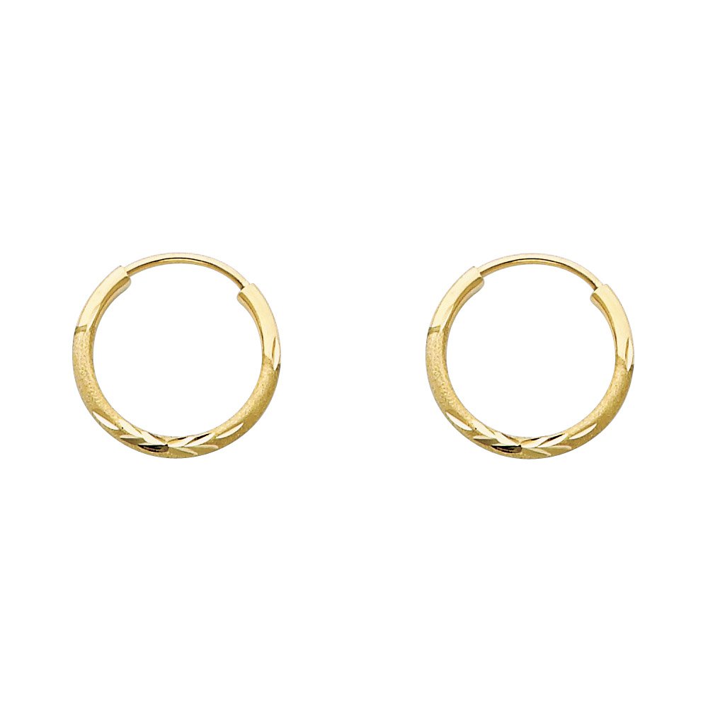 14K Yellow Gold 1.5mm Thin Endless Hoop Earrings - 8 Size Options for Women | Minimalist Everyday Jewelry for Work, Date & Special Occasions