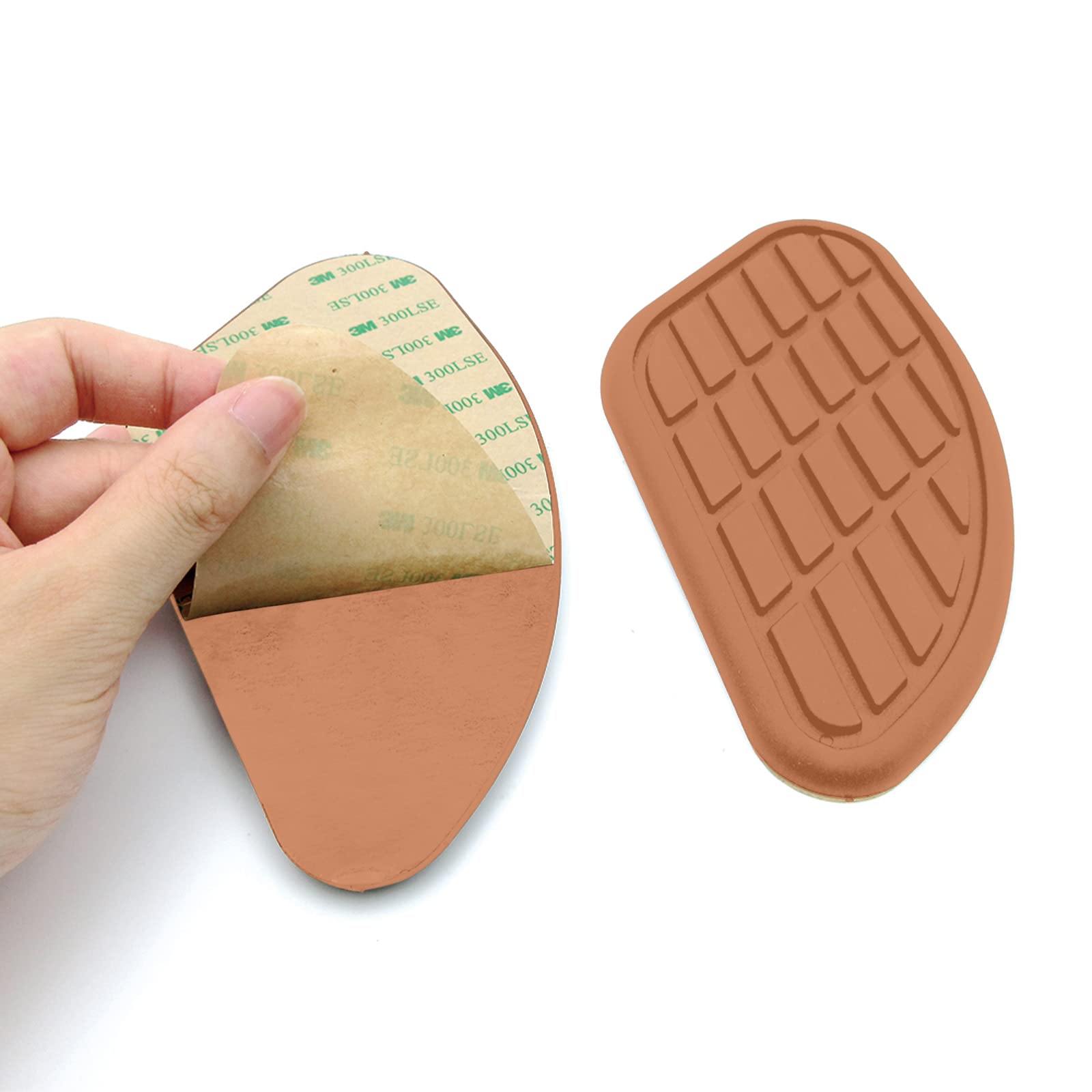 Anti-Slip Motorcycle Tank Traction Pad - Rubber Knee Grip Decal for Enhanced Riding Stability & Fuel Tank Protection (Brown) - Perfect for Cruiser, Sport & Adventure Bikes