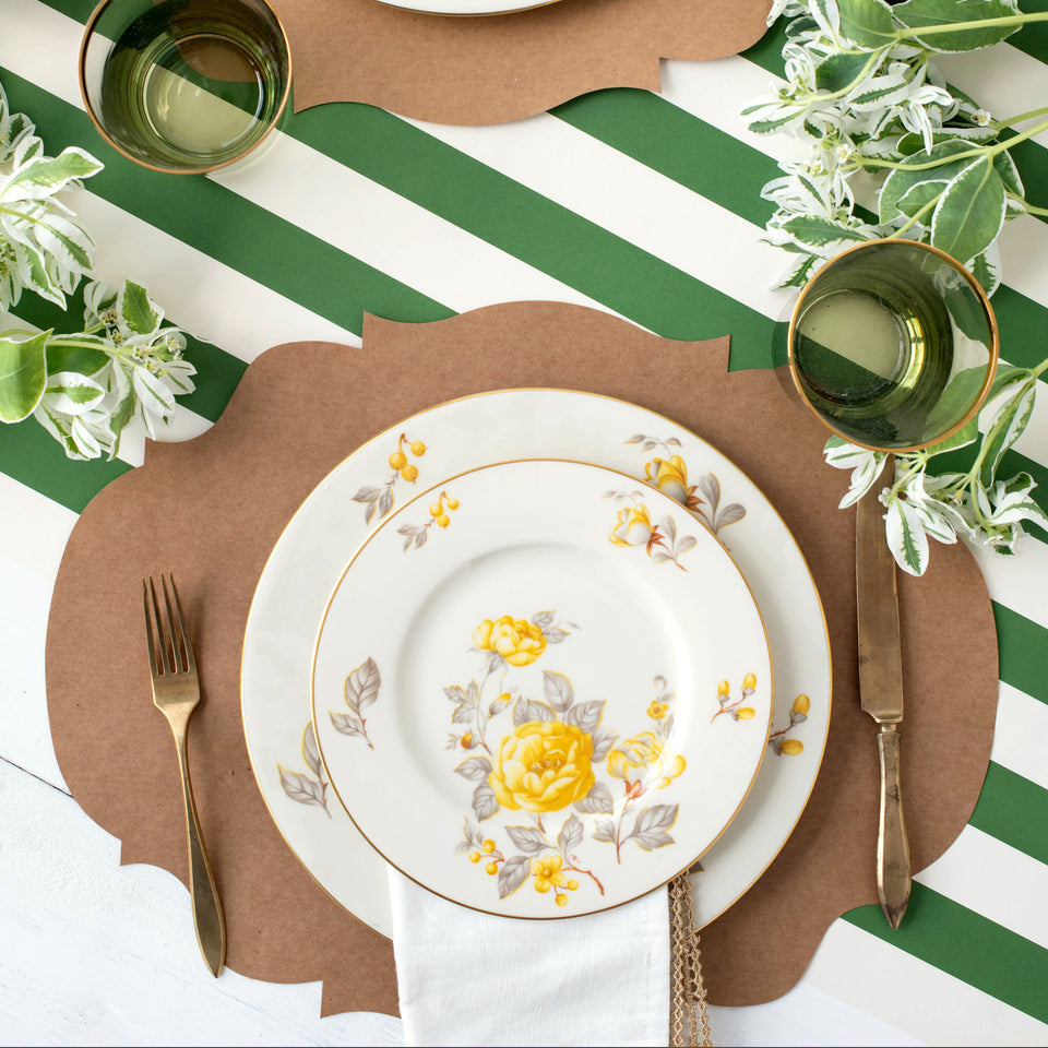 Eco-Friendly Kraft French Frame Placemats for Dining - Perfect for Home, Restaurant & Party Decor