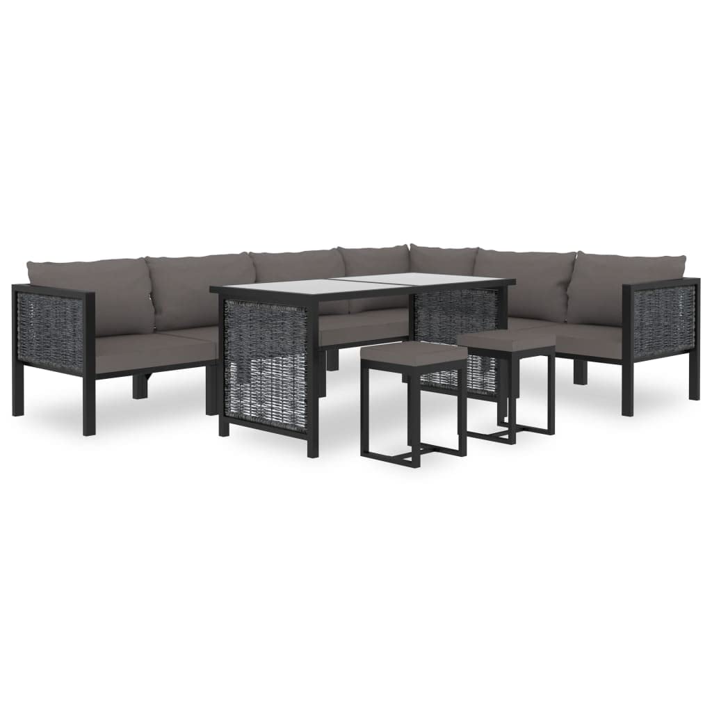 vidaXL Sectional Corner Sofa with Right Armrest - Outdoor/Indoor Poly Rattan Furniture for Garden, Patio, Balcony - Anthracite Lounge Chair - Perfect for Relaxing, Entertaining & Sunbathing