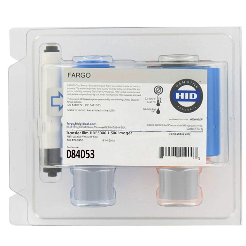 Genuine Fargo Transfer Film for Fargo HDP 5000 Printer 84053 - High-Quality ID Card Printing Supplies for Secure Badge Production in Offices, Schools & Government Facilities