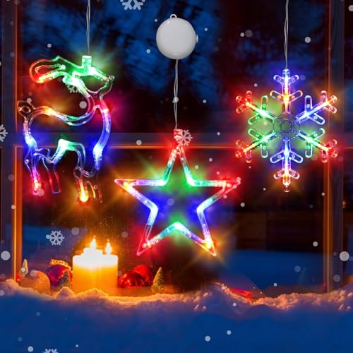 3PCS Star&Deer&Snowflake(Warm White)