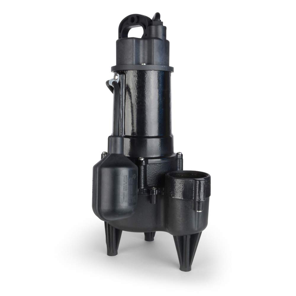 ECO-FLO RSE50W 1/2 HP Cast Iron Sewage Pump with Wide Angle Switch - 5,700 GPH High Capacity for Basement, Sump Pit & Flood Control | Heavy Duty Water Removal Solution
