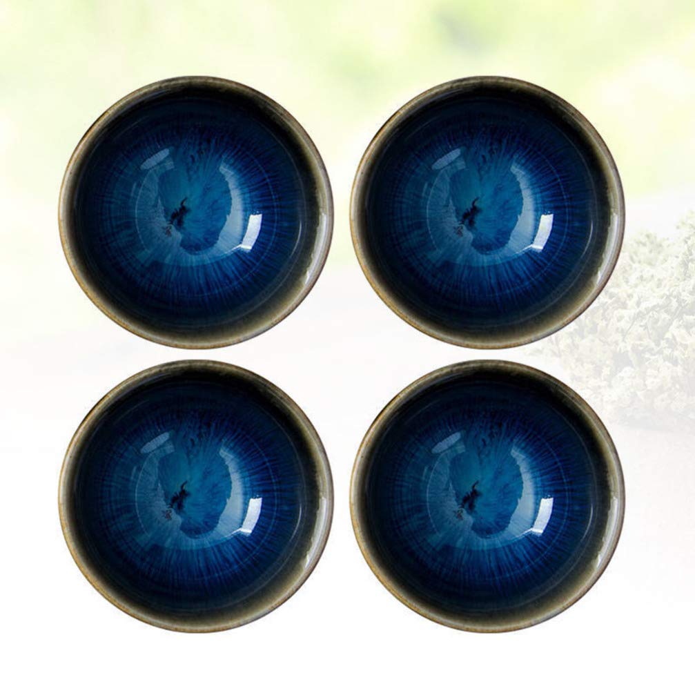 Amosfun 4-Piece Ceramic Dip Bowls Set - Small Sauce Dishes for Sushi, Soy Sauce, Snacks, Appetizers, Desserts & Seasonings - Perfect for Entertaining, Parties & Home Dining