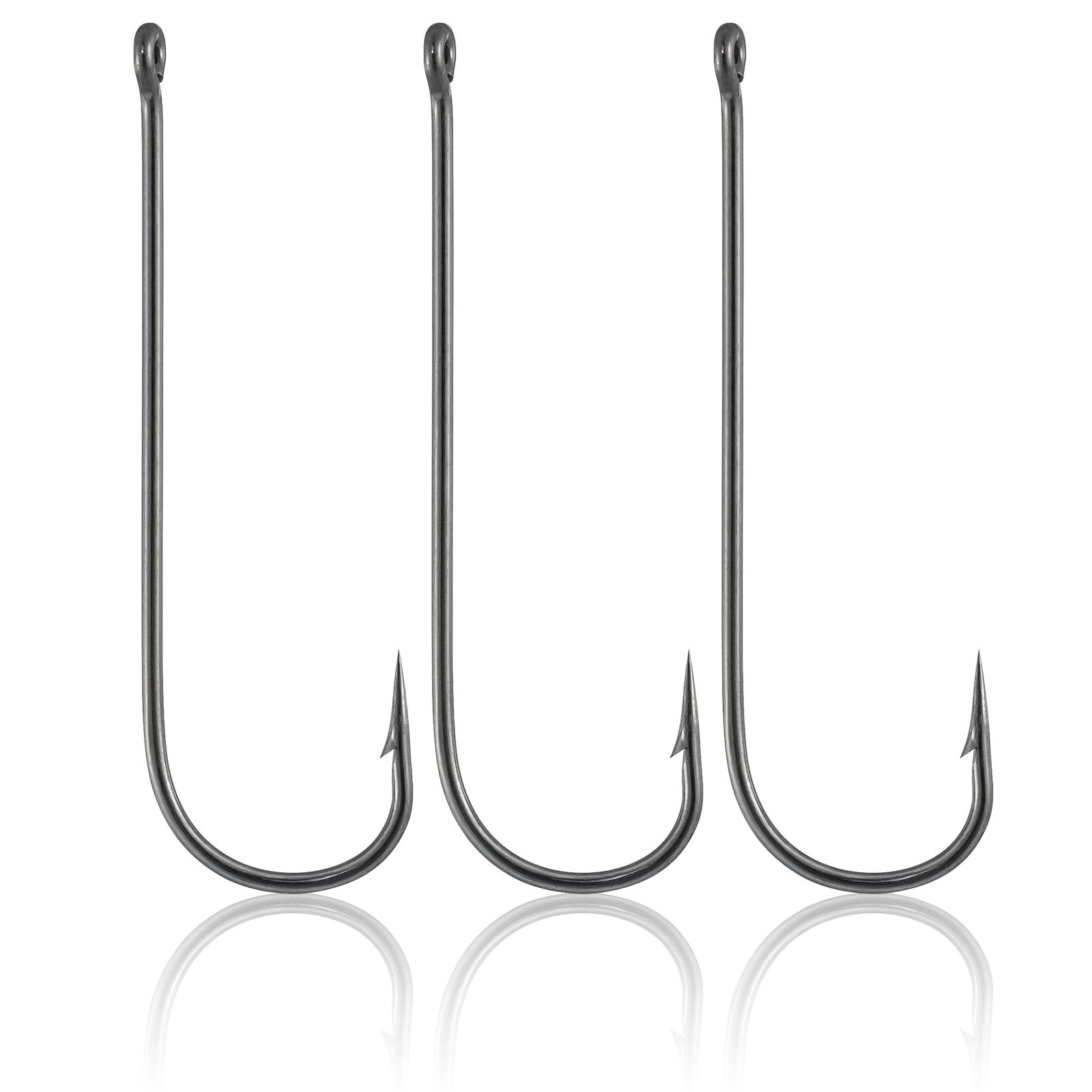 Dr.Fish 100 Pack Aberdeen Fishing Hooks - Freshwater Straight Shank Light Wire Worm Hooks for Bass, Crappie, Bream, Bluegill & Panfish - Ideal for Shore Fishing, Kayak Angling & Ice Fishing