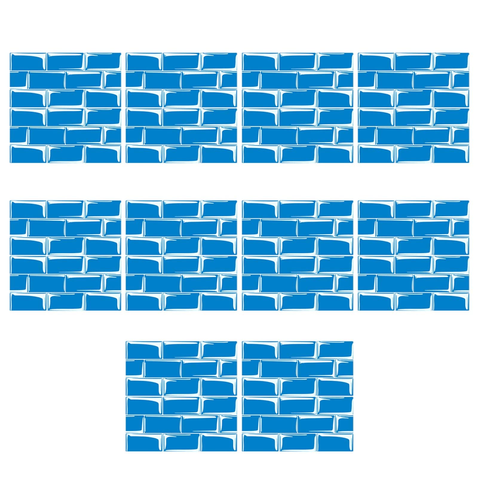3D Tile Stickers - Self Adhesive Wall Decor for Kitchen & Bathroom - Sky Blue