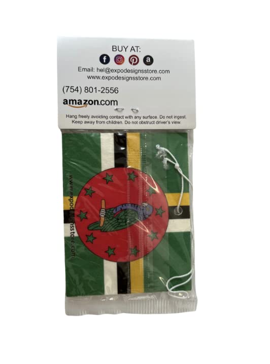 Dominica Flag Air Freshener for Car & Home - Caribbean Scented Car Accessories | Perfect for Travel Lovers & Island Decor