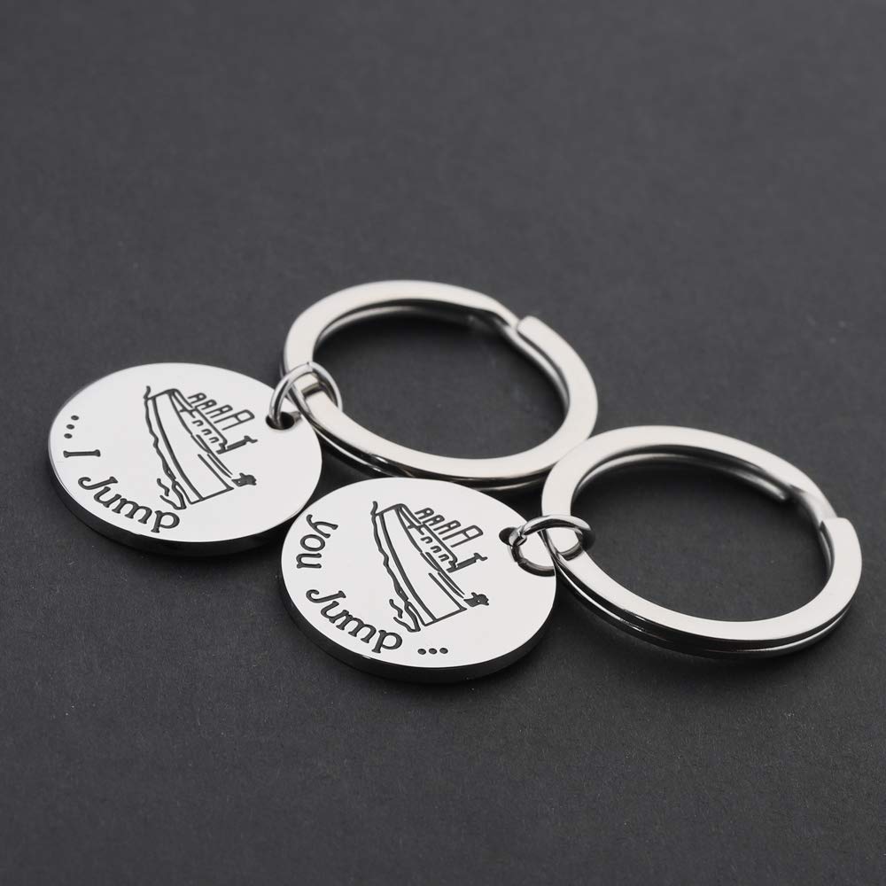 KUIYAI Titanic Movie Quote Keychain - 'You Jump I Jump' Couple Keychain Set, Jack and Rose Inspired Jewelry, Romantic Valentine's Day Gift for Couples - Perfect for Anniversary, Wedding, and Date Night Gifts