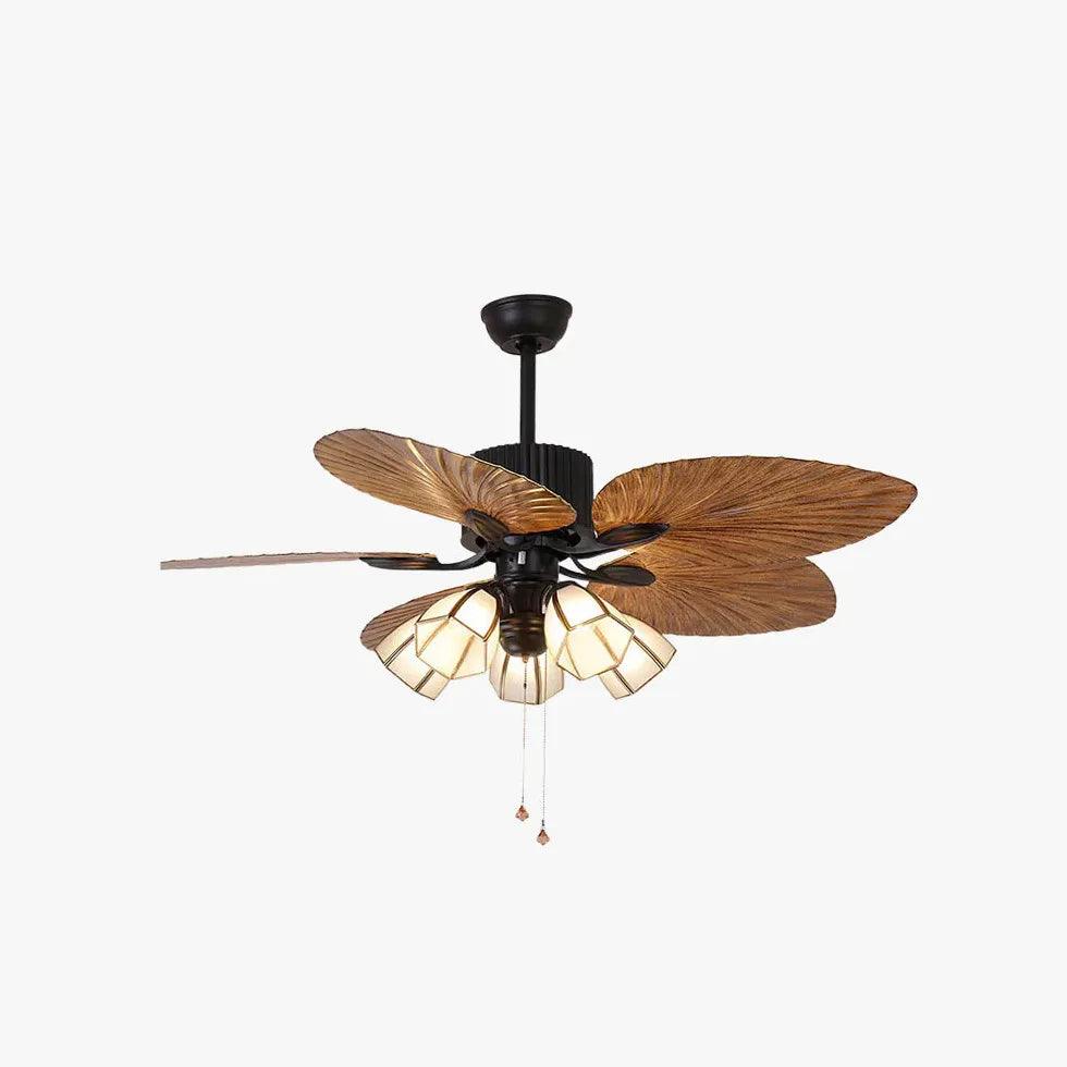 Vintage Ceiling Fan with Pull Chain Light - Classic Design for Living Room, Bedroom & Office - Energy Efficient Cooling & Ambient Lighting