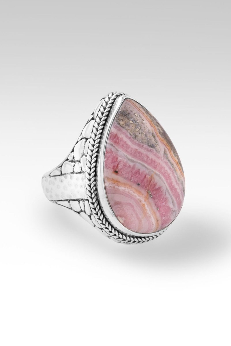 Patient in Trials Ring™ in Rhodochrosite - Elegant Gemstone Jewelry for Women, Spiritual Healing & Meditation Accessories