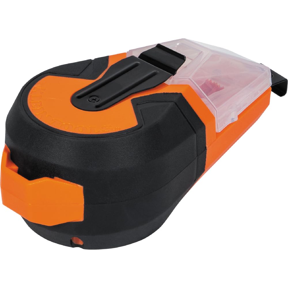 Klein Tools CHLK50B 50-Foot Auto Retracting Chalk Line Reel - High Visibility Blue Chalk, Mess-Free Storage & Easy Tension Control - Perfect for Construction, Carpentry & DIY Projects