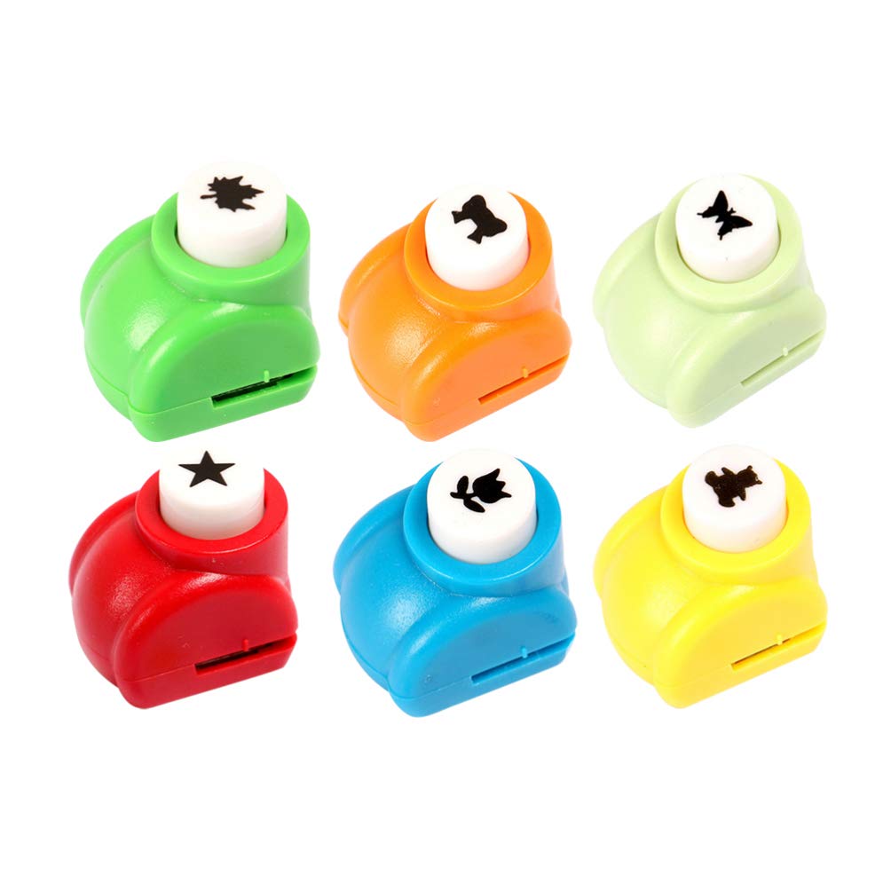 NUOBESTY 6-Piece Shape Paper Punch Set - Hole Puncher for Scrapbooking, DIY Craft Projects, Card Making - Mini Craft Punch Tool for Paper, Photos & Gift Tags (Flower, Heart, Star Shapes) | Perfect for Scrapbooks, Journals, Greeting Cards & Home Decor
