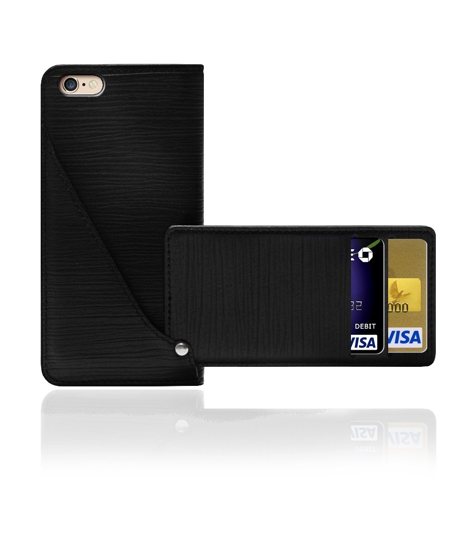 Classic Slim Wallet Case for iPhone 6/6S - Black | RFID Blocking | Ultra Thin Protective Cover | Perfect for Everyday Use & Travel
