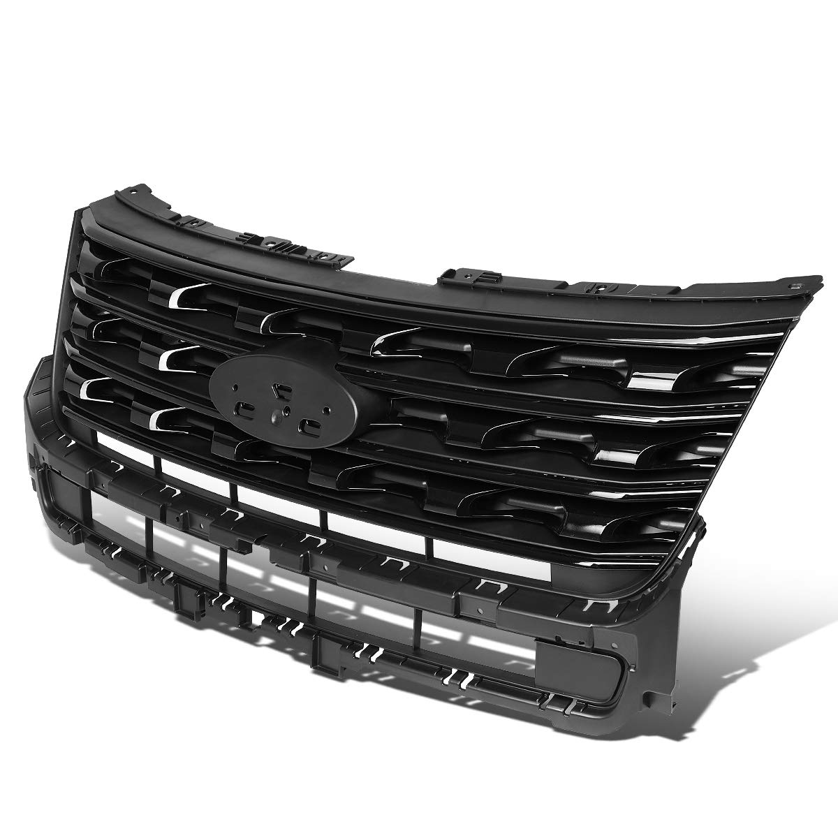 Auto Dynasty Glossy Black Front Hood Bumper Grille for 2016-2017 Ford Explorer - Factory Style Replacement with Durable ABS Plastic - Perfect for Off-Roading & Custom Car Upgrades
