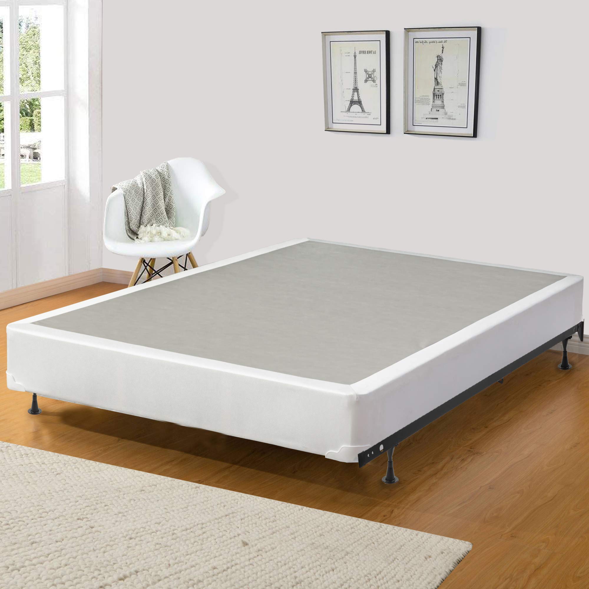 Fully Assembled Semi Flex Box Spring - Durable & Comfortable Support for Mattresses - Perfect for Bed Frames, Platform Beds, and Adjustable Bases