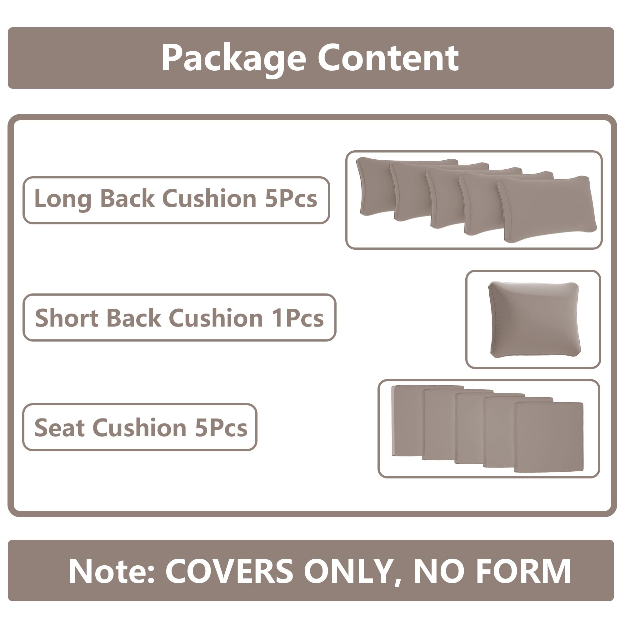 Waterproof Gotland Patio Cushion Covers - Outdoor Furniture Replacement Slipcovers with Zipper for Sofa, Couch & Chair Seats | Durable All-Weather Protection for Deck, Porch & Garden Use
