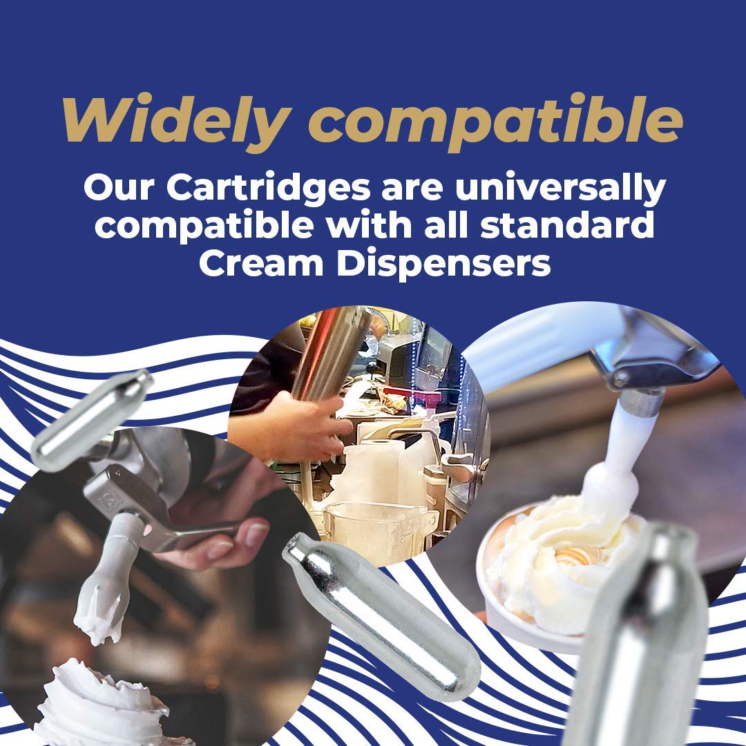 Premium 8.2g Whipped Cream Chargers (600 Pack) - 100 Cartridges x 6 Boxes, Pure Culinary N2O Gas for Professional & Home Use - Compatible with All Standard Whipped Cream Dispensers - Perfect for Coffee Shops, Bakeries, Desserts & Cocktail Making