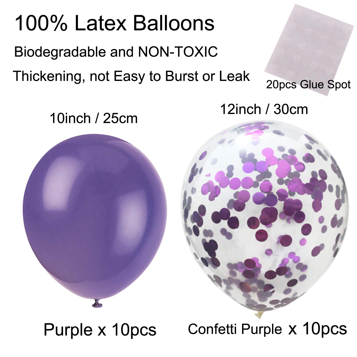 ZERODECO Purple Confetti Balloons & Party Decorations Set - Folding Fans, Paper Pompoms, Triangle Bunting Flags, Garlands for Wedding, Birthday, Baby Shower, Graduation, Mermaid Theme Parties | Perfect for Indoor & Outdoor Celebrations, Photo Backdrops, and Festive Events