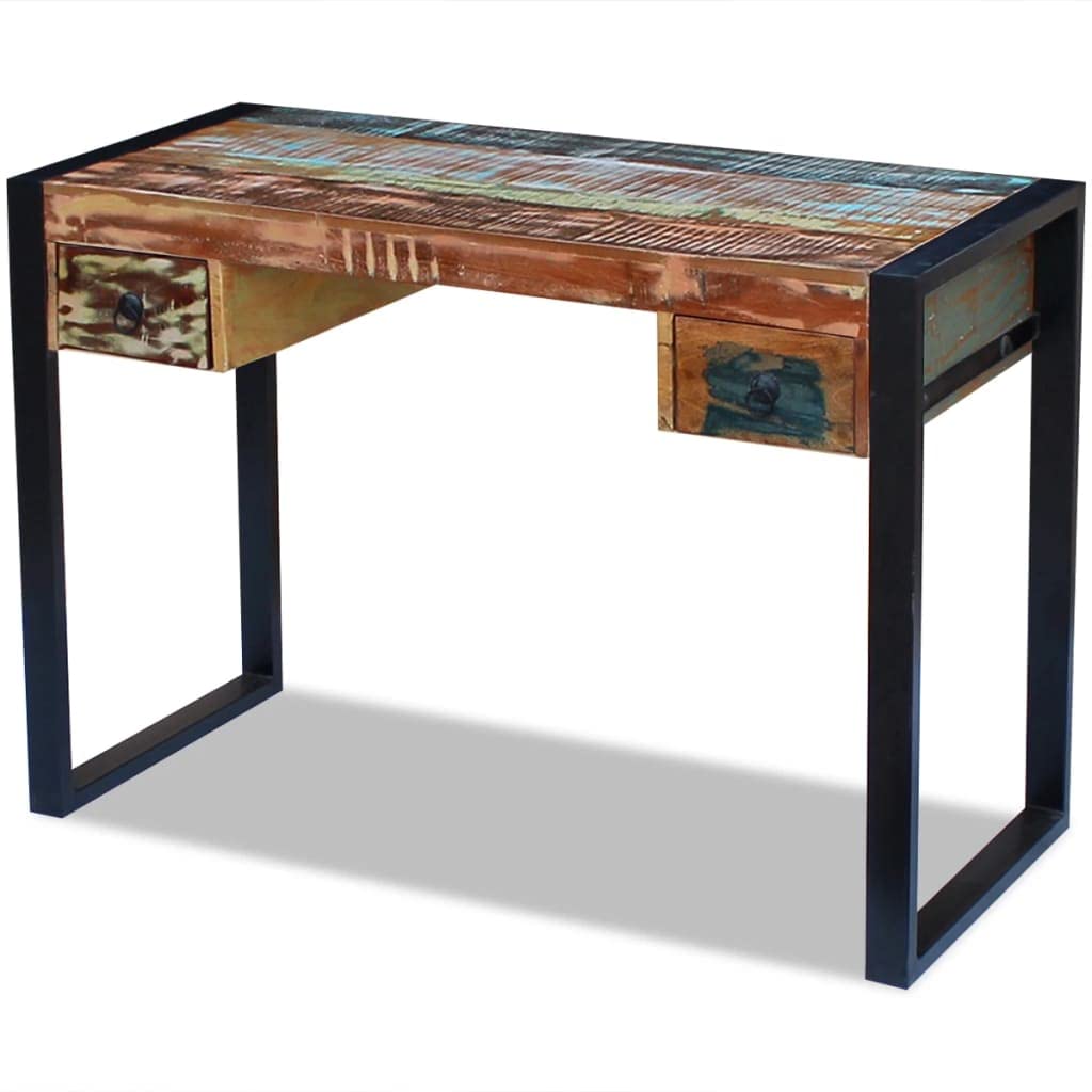 SKM Solid Reclaimed Wood Desk - 3276 | Rustic Industrial Home Office Furniture for Modern Workspace & Study Room