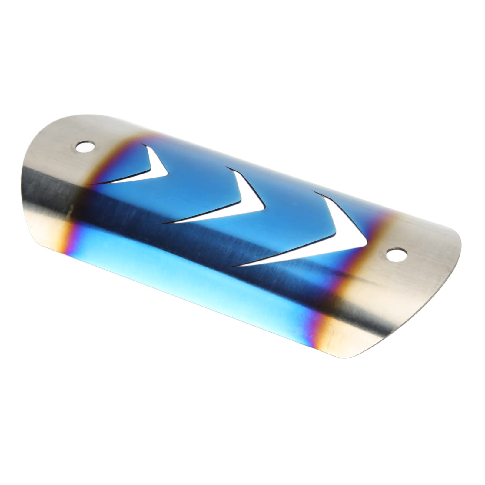 Universal Stainless Steel Heat Shield Cover for Motorcycle Exhaust Muffler Pipe Protection - High-Temperature Resistant Toasted Blue Finish | Perfect for Cruiser, Sport Bike & Off-Road Motorcycle Riding