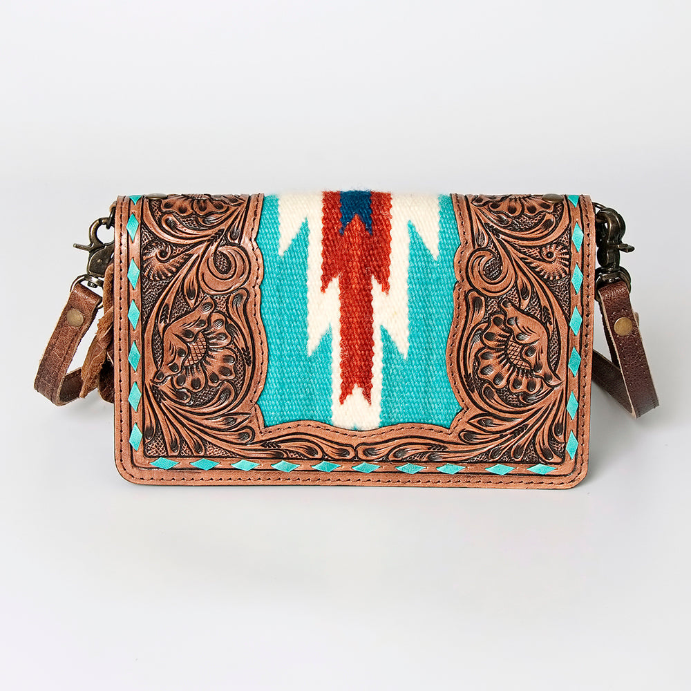 **Genuine Leather Western Handbag for Women - American Darling Hand Tooled Saddle Blanket Purse - Perfect for Cowgirl Style, Rodeo Events & Everyday Use**