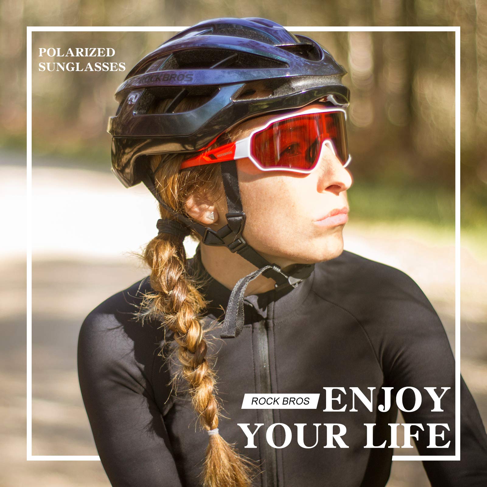 ROCKBROS Polarized Cycling Sunglasses for Men & Women - UV Protection Sports Glasses for Biking, Running, Driving, Fishing - Lightweight & Anti-Glare for Outdoor Activities