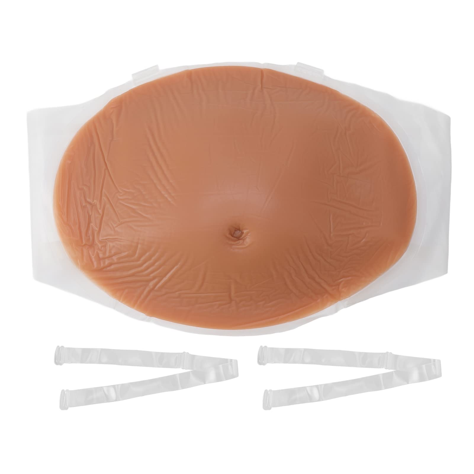 Realistic Silicone Fake Pregnancy Belly - Breathable Elastic Lifelike Skin Tone Artificial Baby Bump for Stage Performance, Photography Props, Advertising (4-5 Months) - Perfect for Cosplay, Halloween Costumes & Prank Gifts