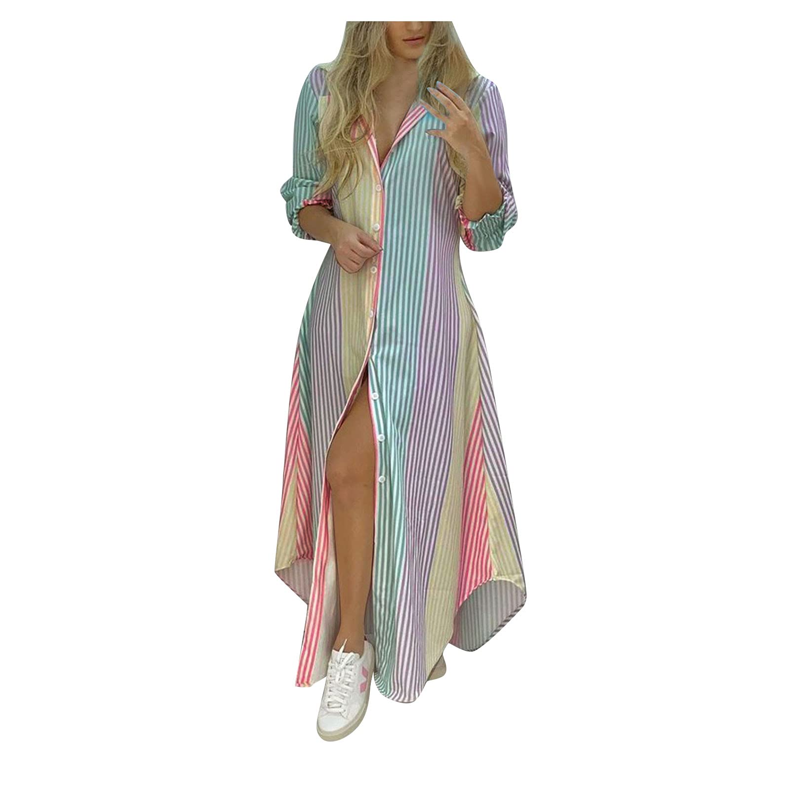 Elegant Women's Slim Wrap Dress with V-Neck & Flattering Print - Perfect for Date Night, Office Wear & Special Occasions