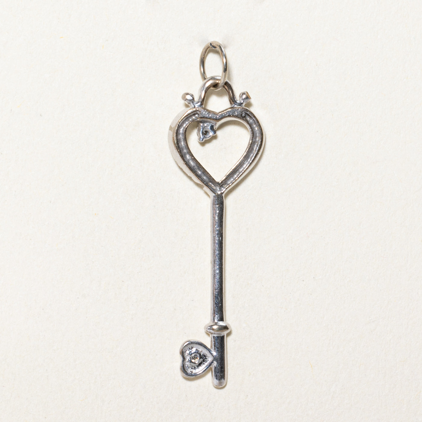 0.02ctw Diamond Heart Key Pendant Necklace - Elegant Jewelry Gift for Women, Valentine's Day, Anniversary & Special Occasions