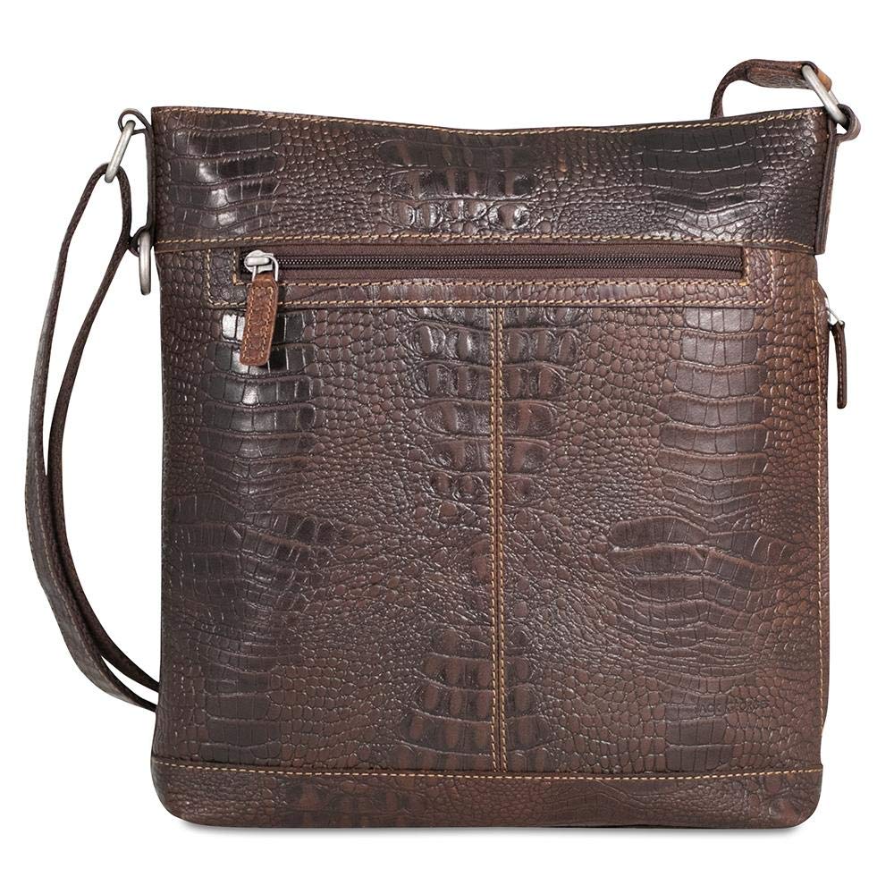 Jack Georges Hornback Crocodile Crossbody Bag #HB312 – Stylish Leather Purse for Women, Perfect for Everyday Use, Travel & Shopping