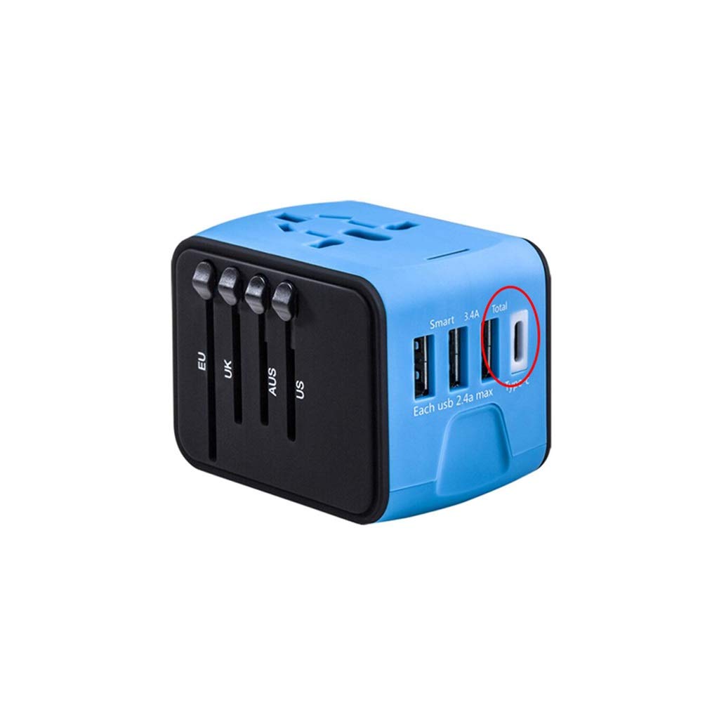 Universal Travel Power Adapter - Worldwide All-in-One Charger with USB Ports | International Plug Converter for USA, Europe, UK, Asia | Perfect for Business Trips, Vacations & International Travel Accessories