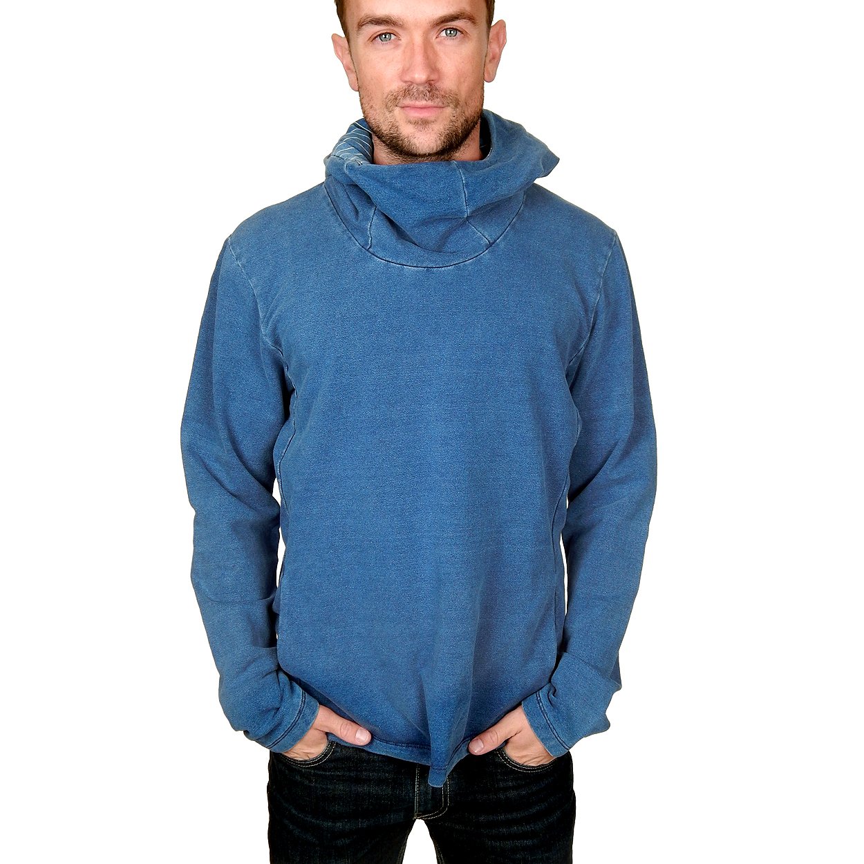 Prospective Flow Men's Traction Hoodie - Indigo Blue Pullover for Running, Hiking & Outdoor Activities | Lightweight & Breathable