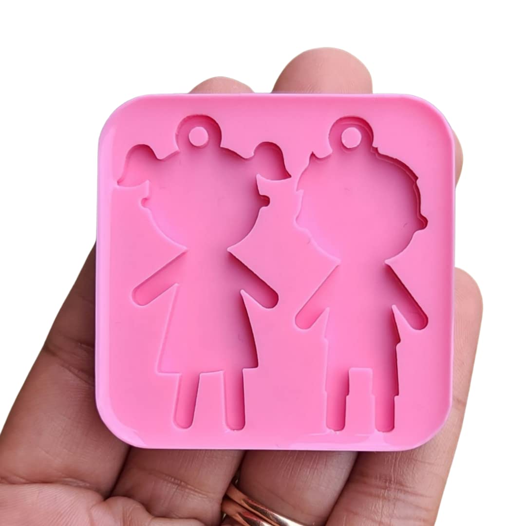 Kids Silicone Molds for Resin Crafts - DIY Baby Keychain & Earring Making Supplies - BPA-Free Flexible Silicone Jewelry Molds for Kids Art Projects - Perfect for Homemade Gifts, Party Favors, and Crafting Activities
