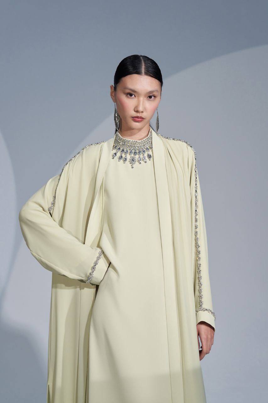 Premium Two Piece Abaya Set - Elegant & Modest Islamic Women's Dress for Prayer, Mosque & Special Occasions