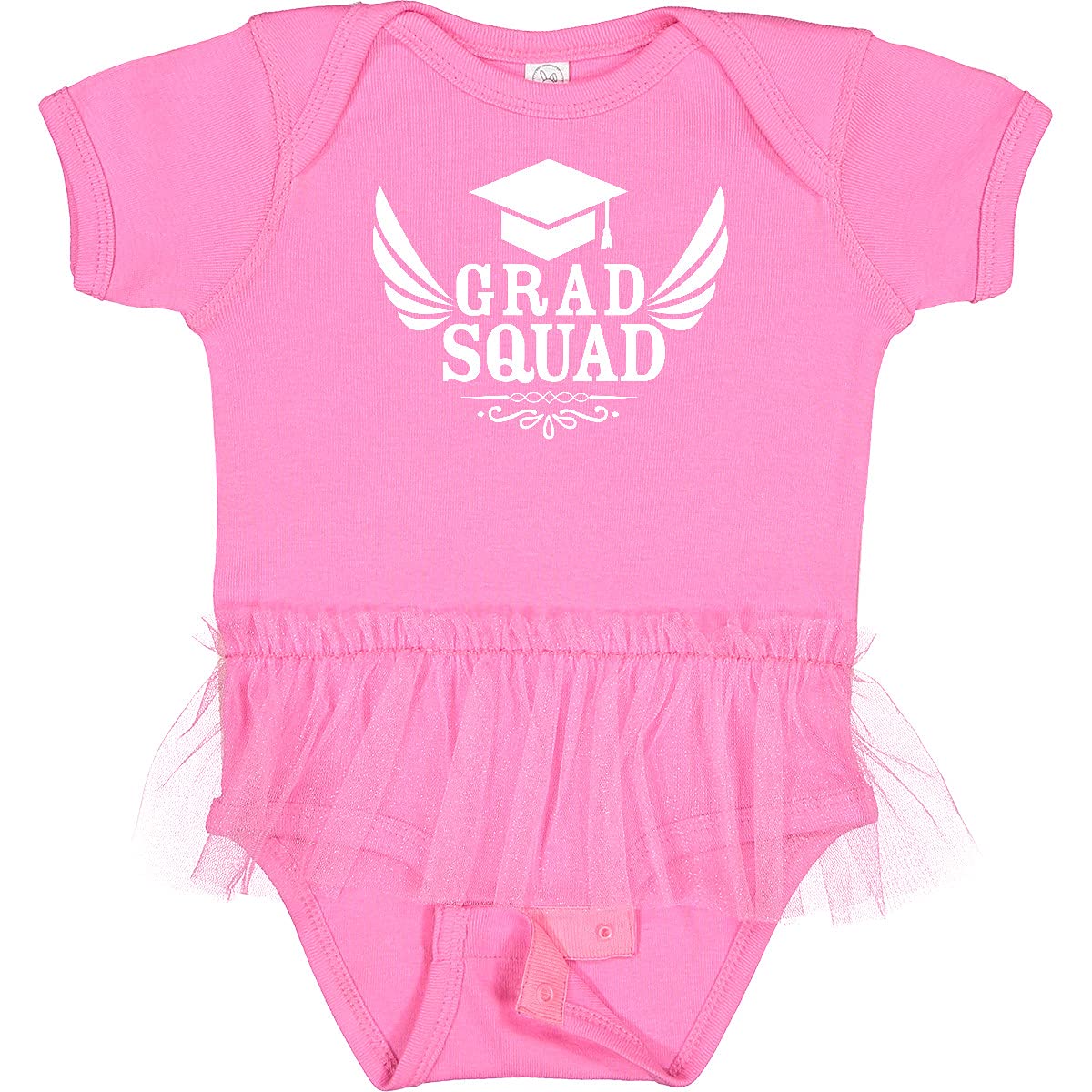 Inktastic Grad Squad Graduation Cap & Wings Infant Tutu Bodysuit - Perfect Baby Outfit for Graduation Ceremonies, Photo Shoots & First Birthday Celebrations