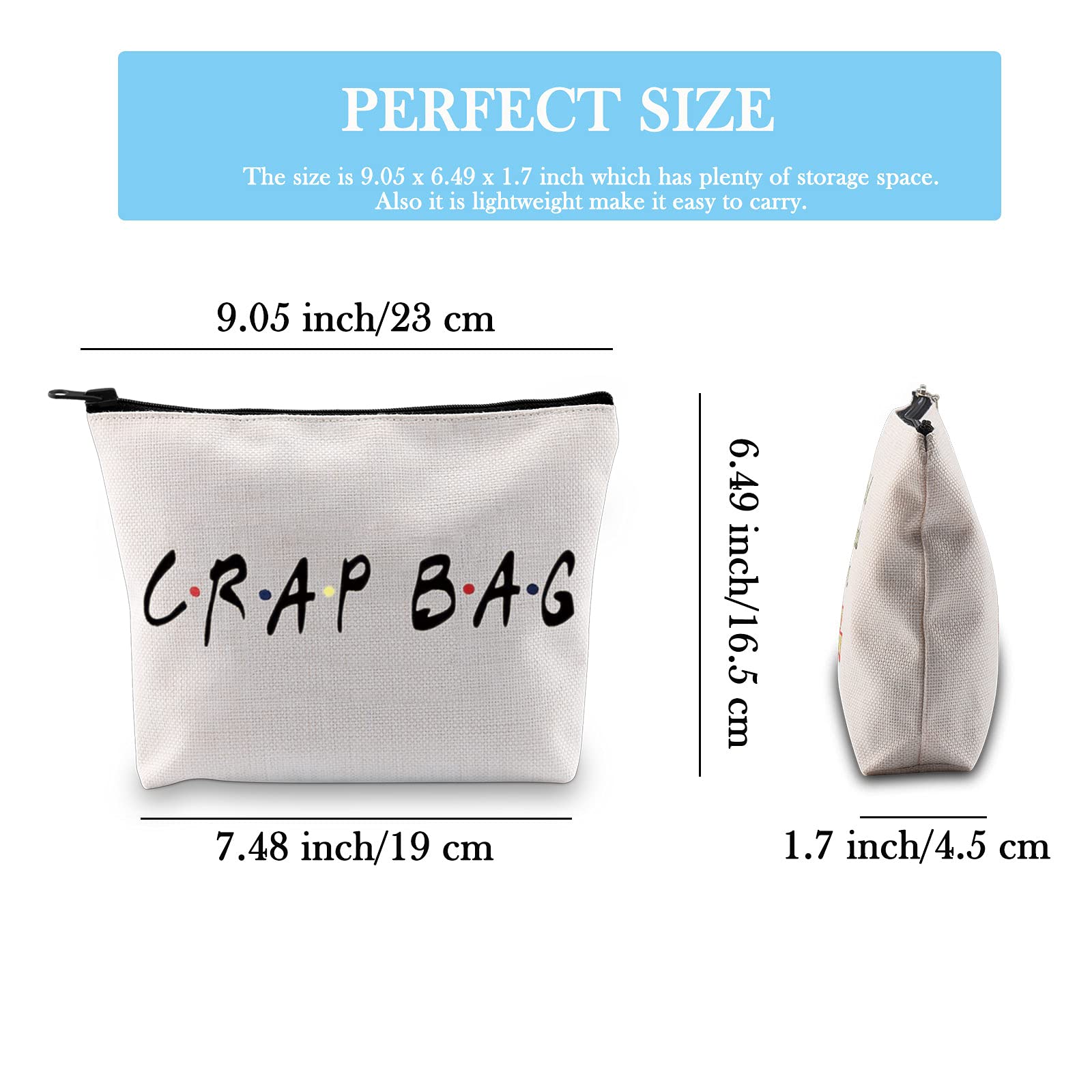 Funny Crap Bag Novelty Travel Cosmetic Makeup Toiletry Pouch - TV Show Inspired Organizer for Women | Perfect for Travel, Gym & Daily Use (Crag Bag EU)