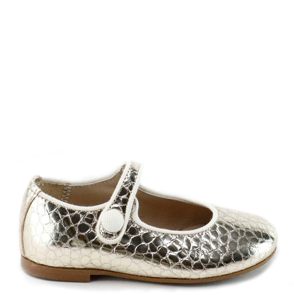 Gold Metallic Croc Mary Jane Shoes for Women - Comfortable & Stylish Casual & Party Footwear