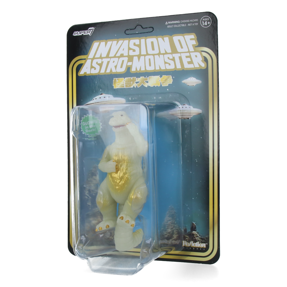 Godzilla '65 Victory Celebration Glow-in-the-Dark Toho ReAction Figure - Collectible Japanese Monster Toy for Display & Nighttime Play