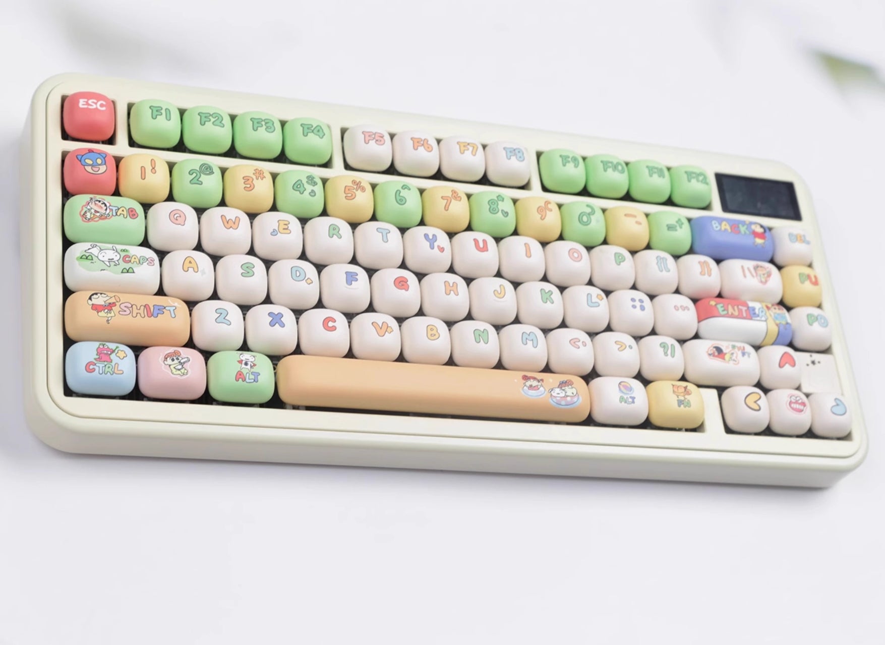 Cute Crayon Shin-chan Keycaps for Mechanical Keyboards - MOG & MOA Round Height White Sublimation Keycaps for MAC - Perfect for Anime Fans, Gaming, and Custom Keyboard Builds