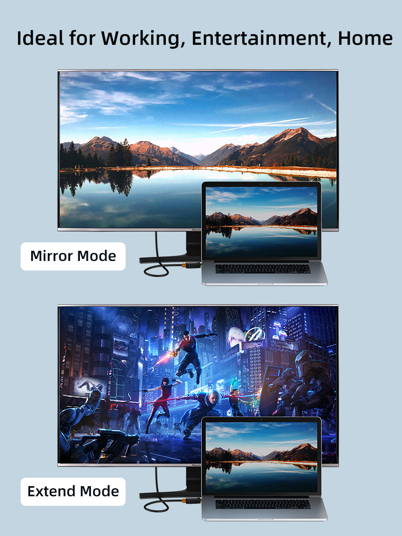DisplayPort to HDMI Cable 4K 60Hz, 6ft DP to HDMI Male to Male Cord for PC, Laptop, Monitor, TV - Perfect for Gaming, Home Theater, and Office Setup