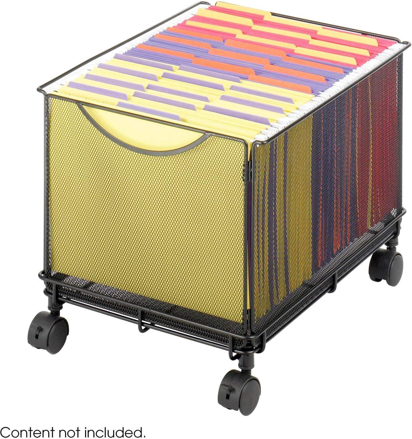 Onyx™ Rolling File Cube Mesh Black - Portable File Organizer with Wheels for Office, Home, or School Storage [5211BL]