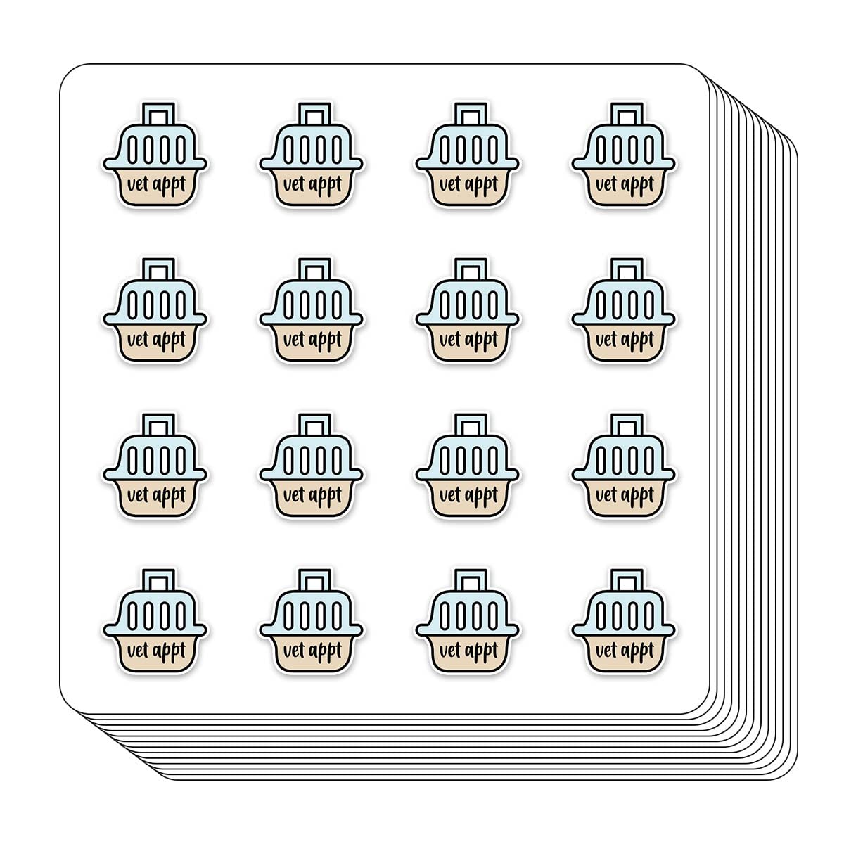 Vet Appointment Planner Stickers - 0.5 Inch Cat & Dog Stickers for Scrapbooking, Arts & Crafts, Calendar Planning - 208-Pack - Perfect for Pet Lovers, DIY Projects & Kids Activities