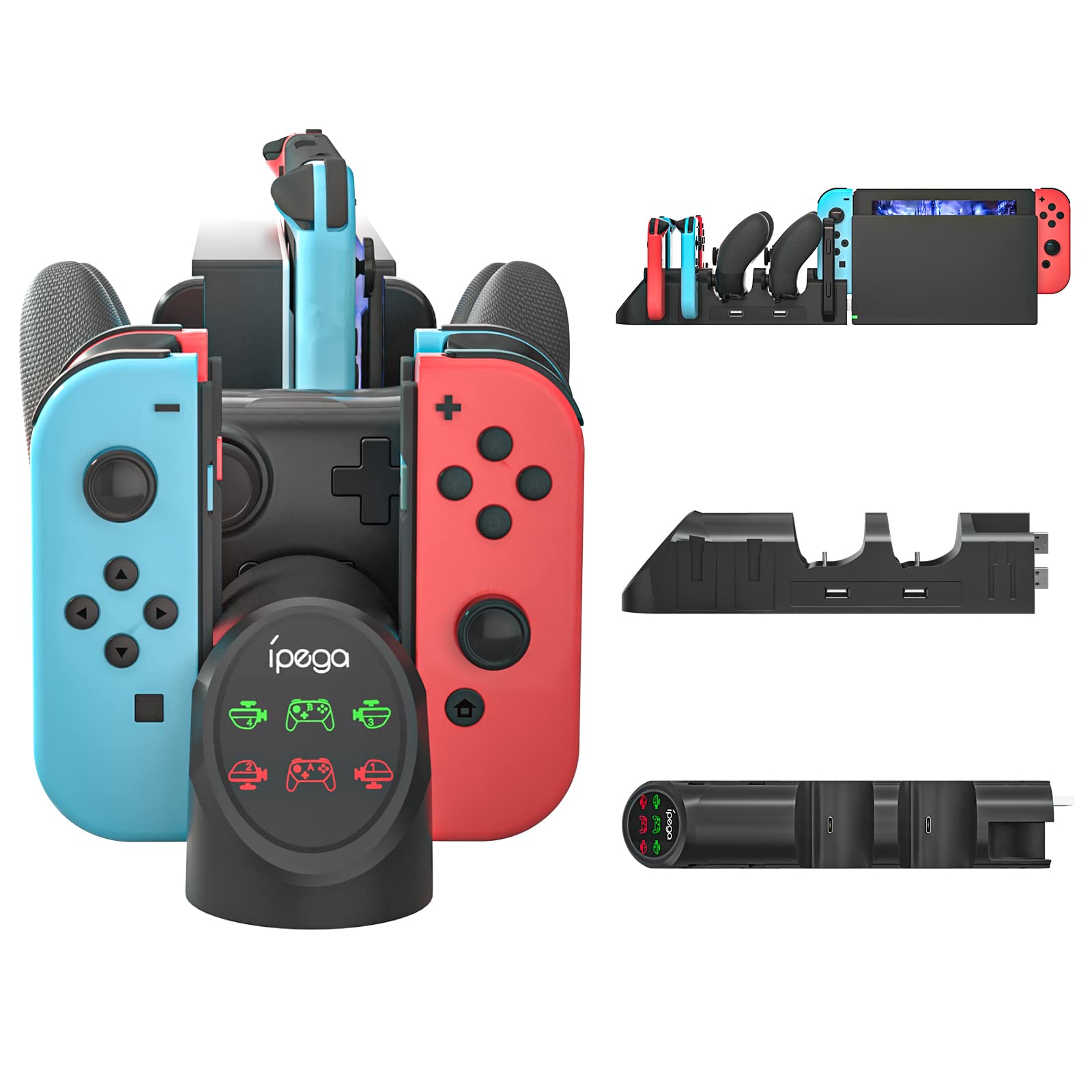 Nintendo Switch Charging Dock with LED Indicator - Fast Charging Station for Joy-Con & Pro Controllers | Perfect for Gaming Setup & Multiplayer Sessions